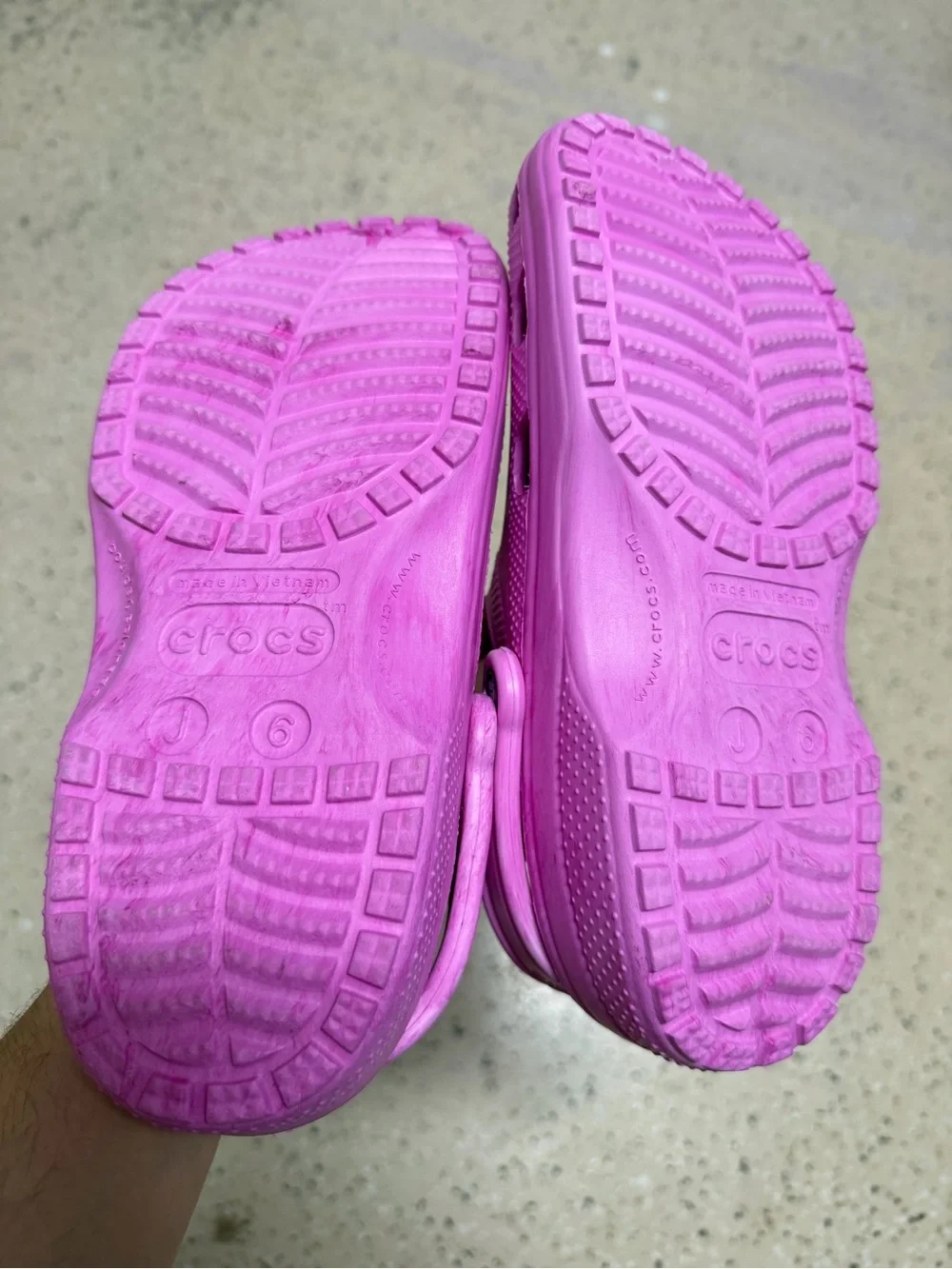 Kids Youth 6 Pink Watercolor Marble Slip-On Clog Shoes